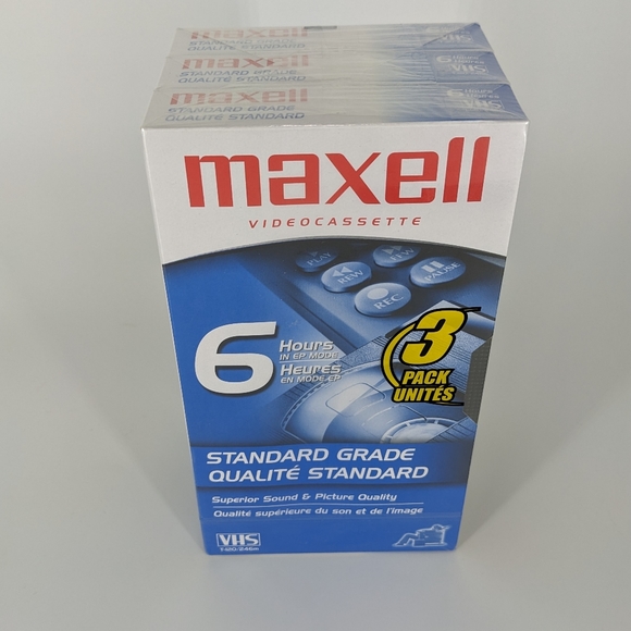 SEALED Maxell 3-pack of VHS tapes - Picture 5 of 5
